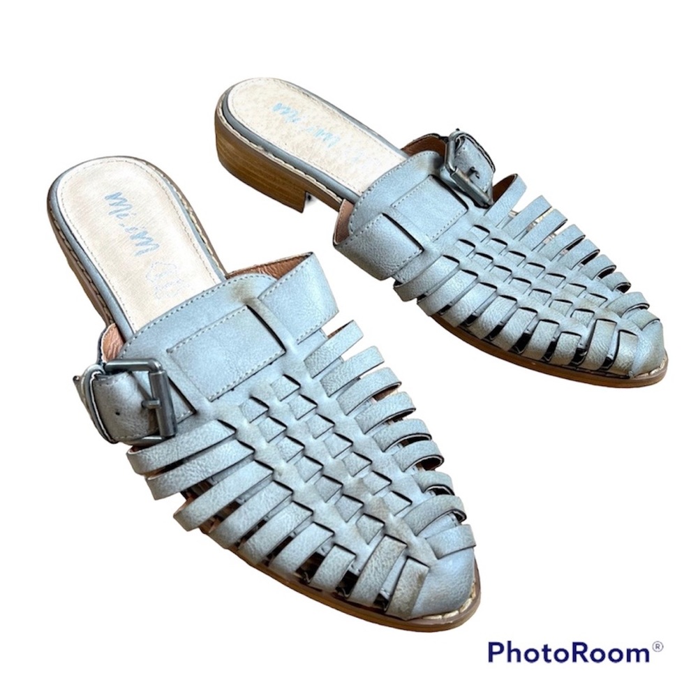 Mi.iM Buckle Billie Bohemian Western Pointed Huarache Mules Sandals Slides 8.5